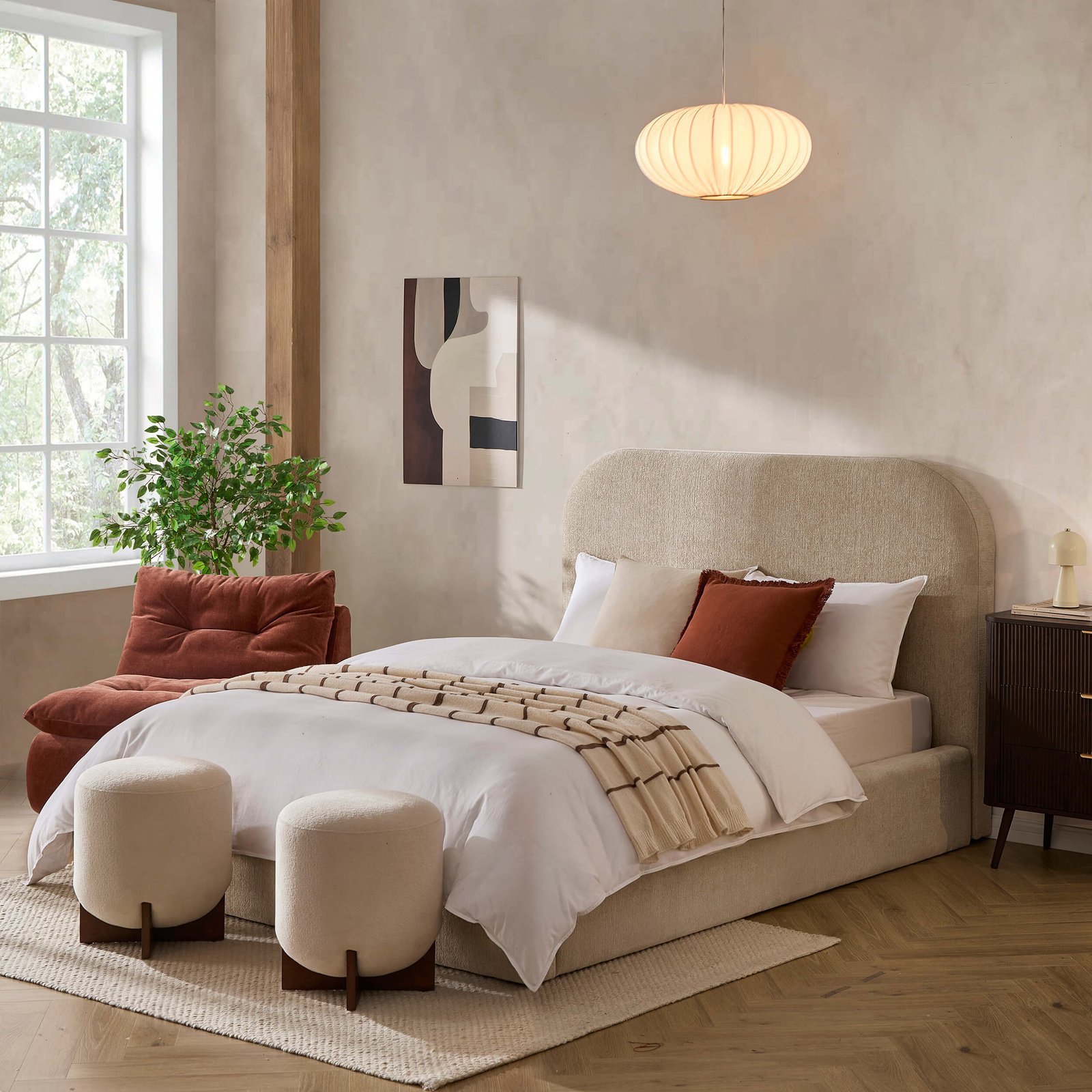 LiomoraAintree Ottoman Storage Bed - Textured Oatmeal - Image 3