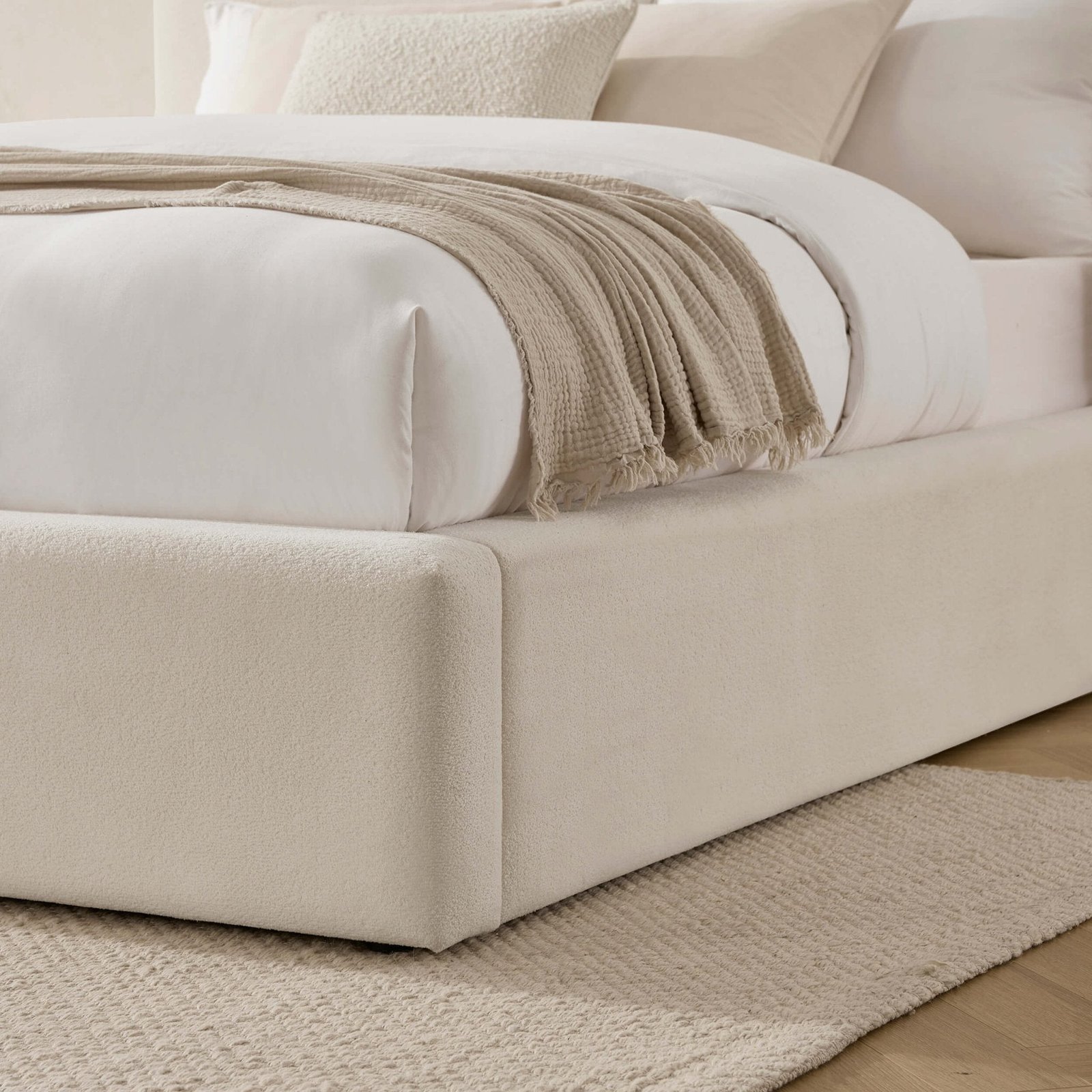 LiomoraAintree Ottoman Storage Bed - Teddy Cream - Image 9