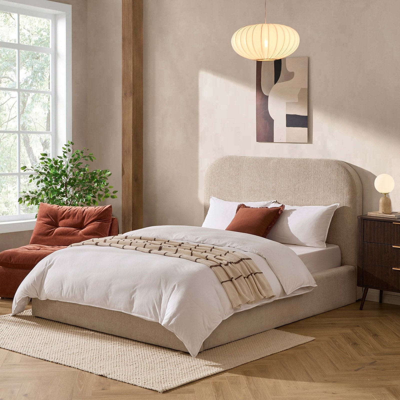LiomoraAintree Ottoman Storage Bed - Textured Oatmeal