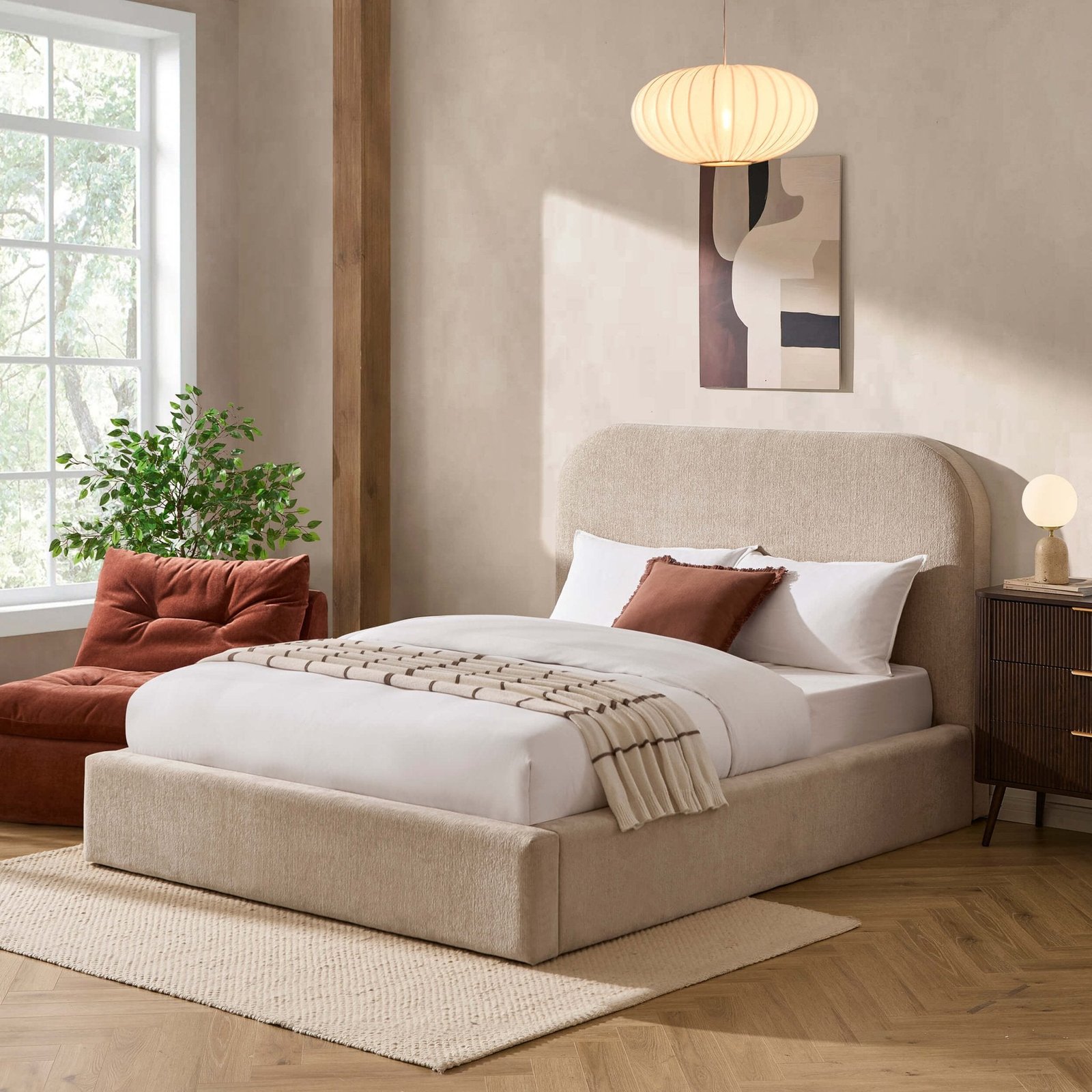 LiomoraAintree Ottoman Storage Bed - Textured Oatmeal - Image 4