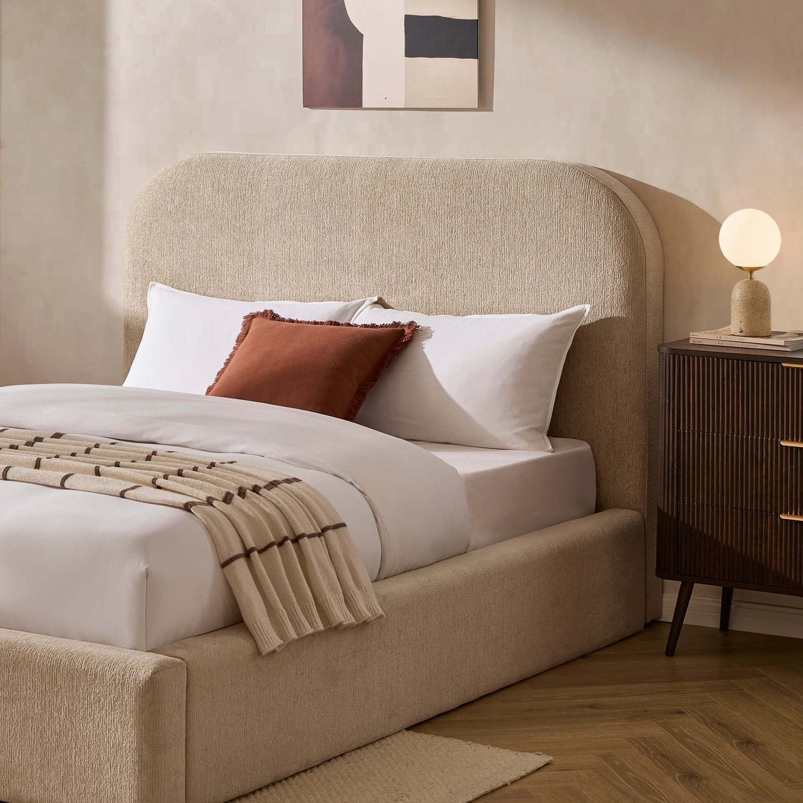 LiomoraAintree Ottoman Storage Bed - Textured Oatmeal - Image 6