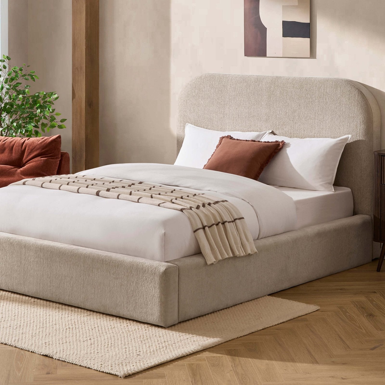 LiomoraAintree Ottoman Storage Bed - Textured Oatmeal - Image 5
