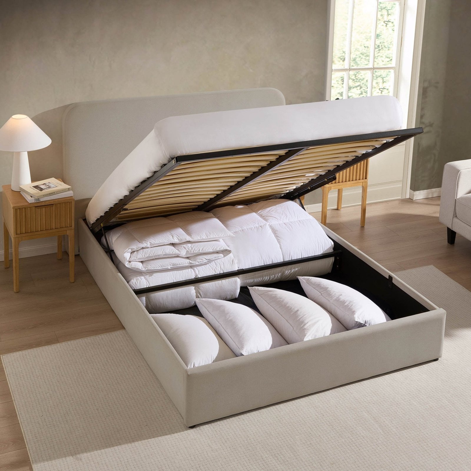 LiomoraAscot Ottoman Storage Bed - Natural - Image 7
