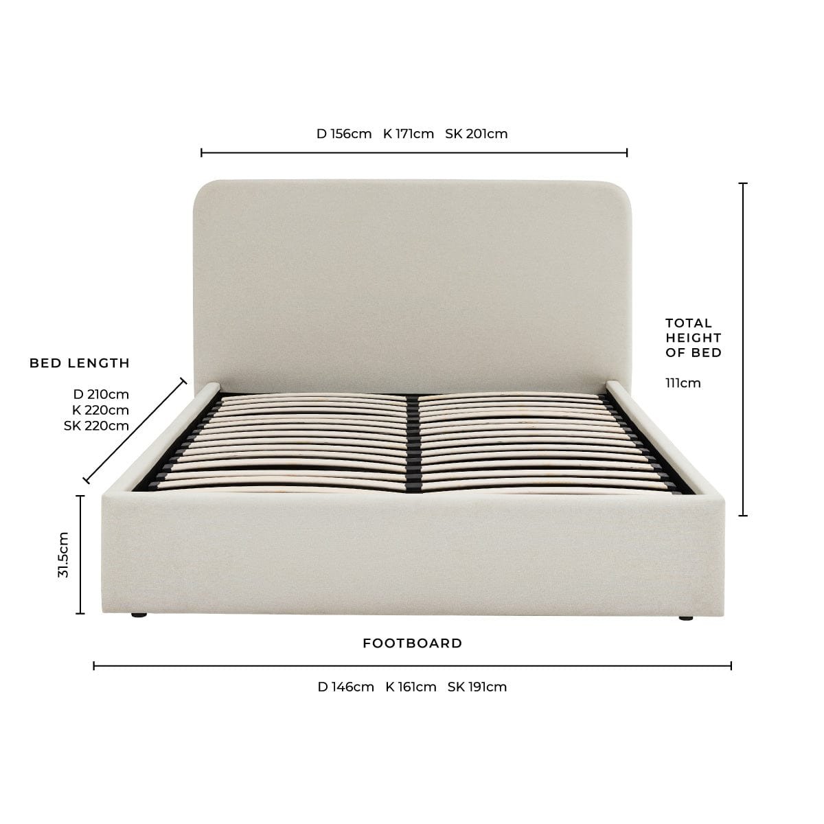 LiomoraAscot Ottoman Storage Bed - Natural - Image 14
