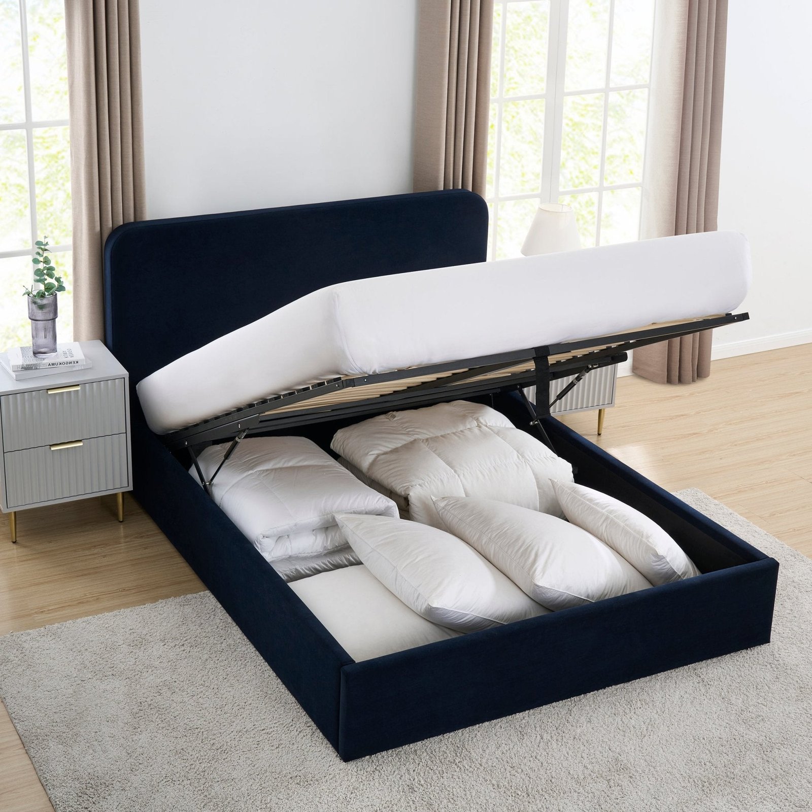LiomoraAscot Ottoman Storage Bed - Navy - Image 5