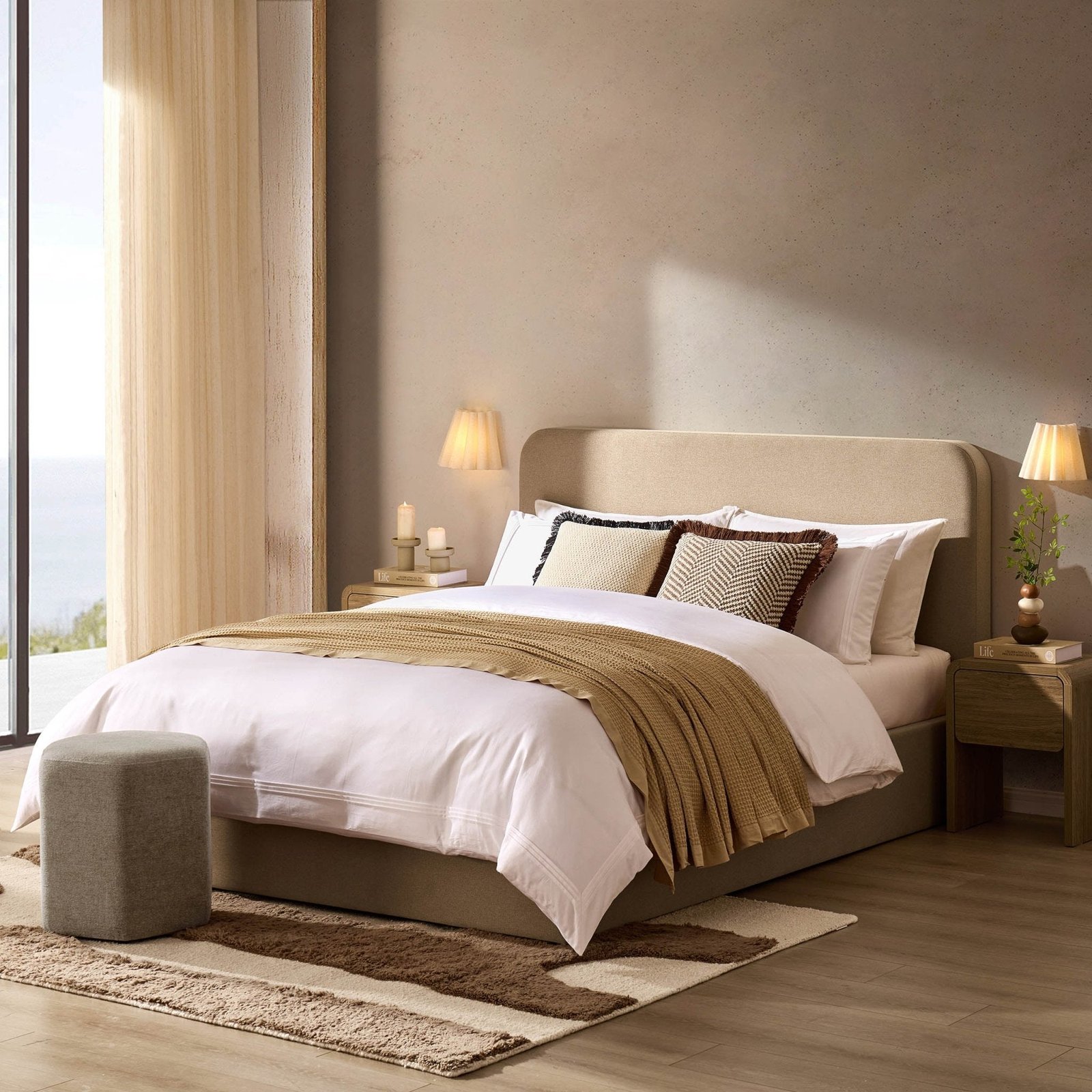 LiomoraAscot Ottoman Storage Bed - Oatmeal