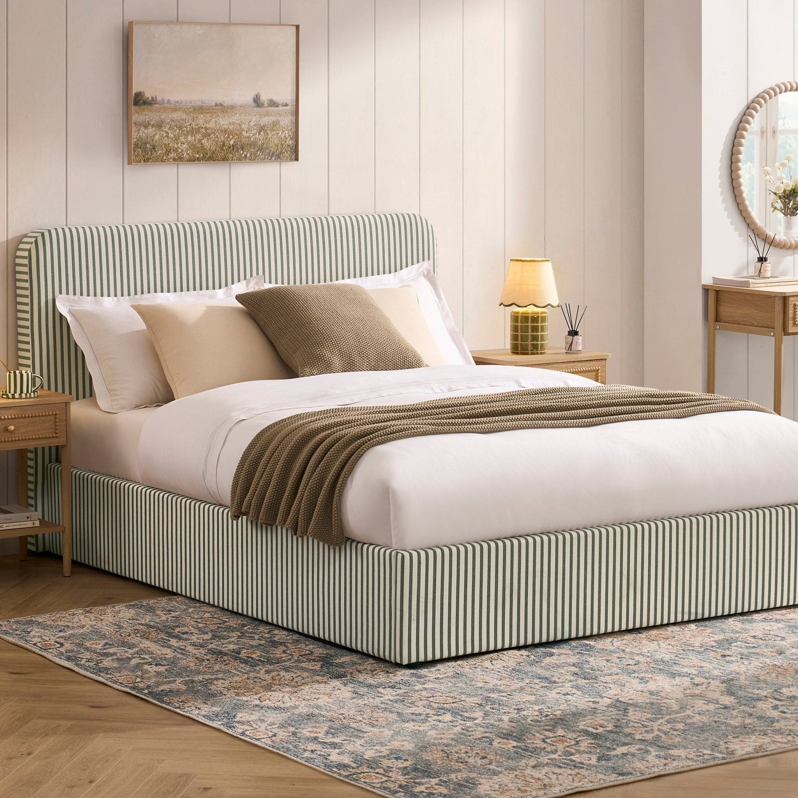 LiomoraAscot Ottoman Storage Bed - Sage Stripe
