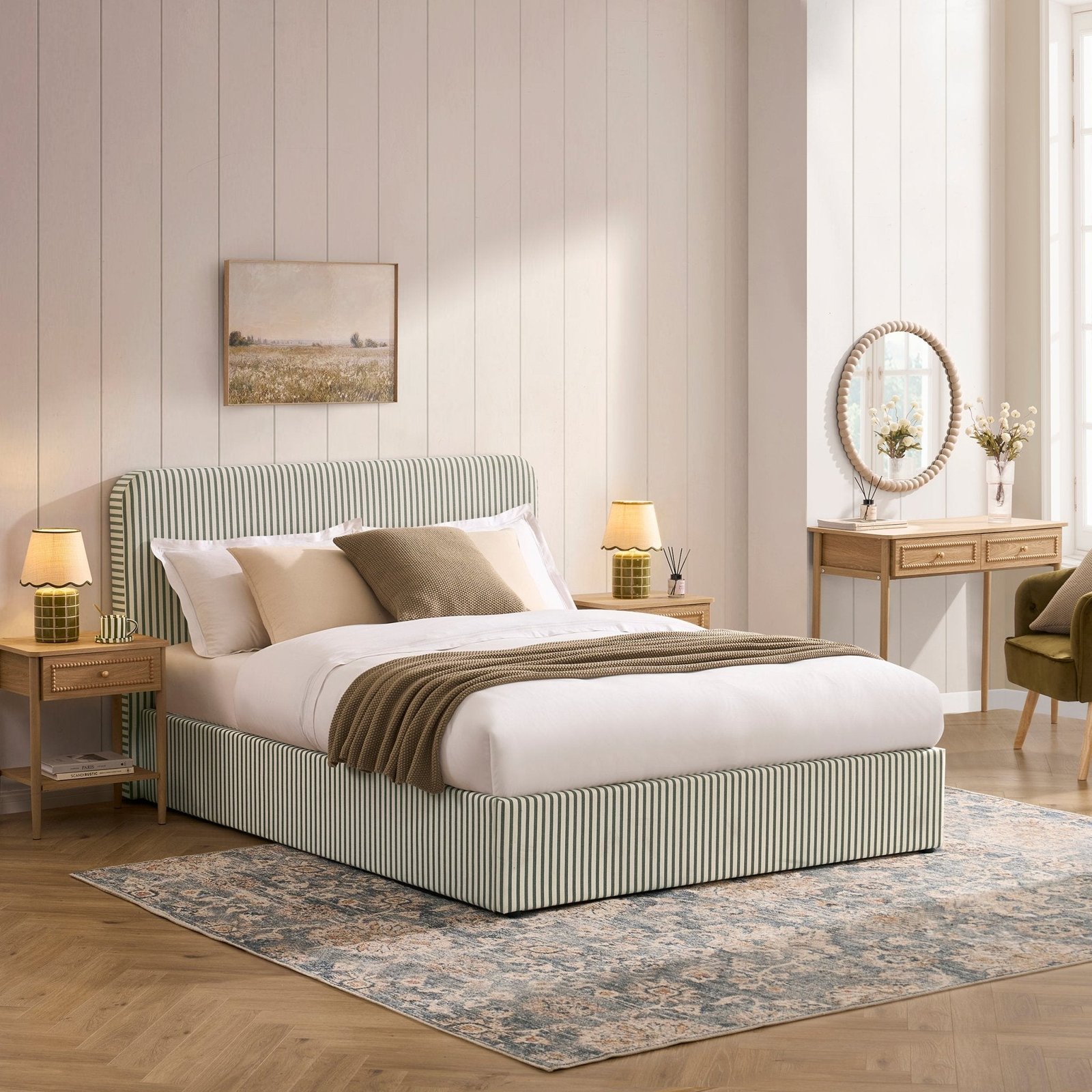 LiomoraAscot Ottoman Storage Bed - Sage Stripe - Image 8