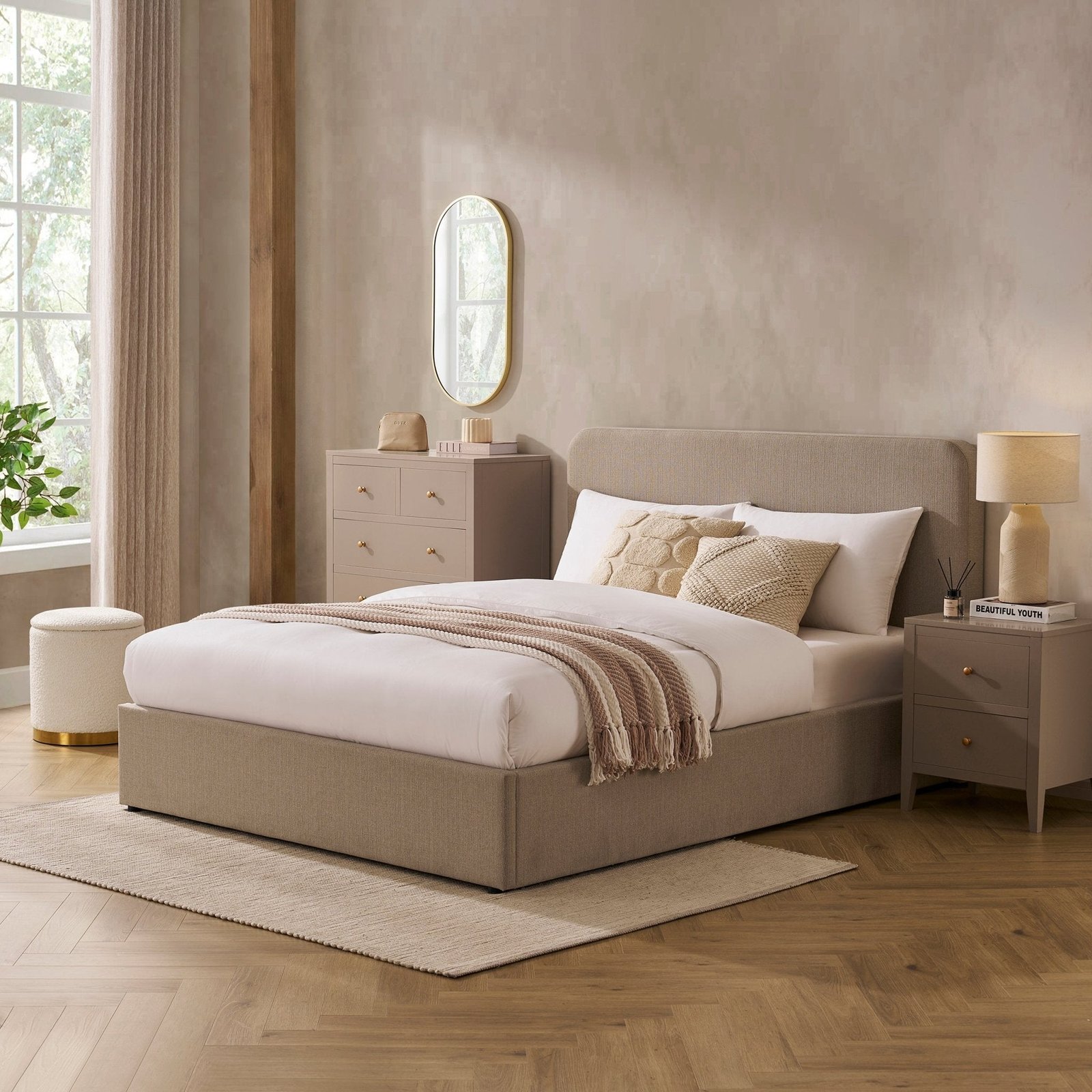 LiomoraAscot Ottoman Storage Bed - Stone Grey - Image 3