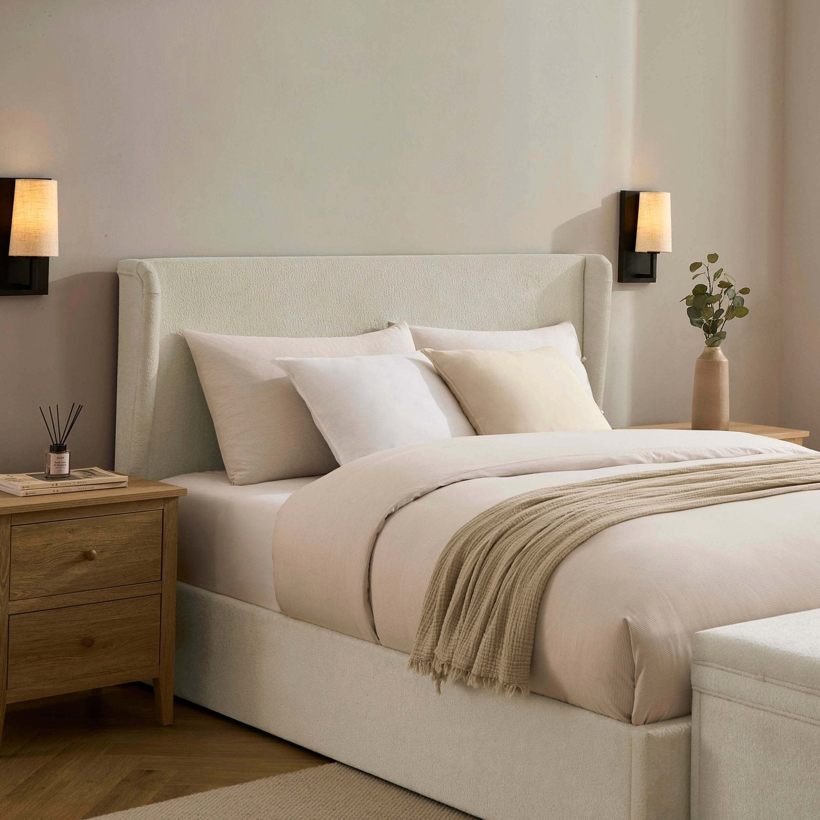 LiomoraBerkeley Ottoman Storage Bed - Chenille Ecru