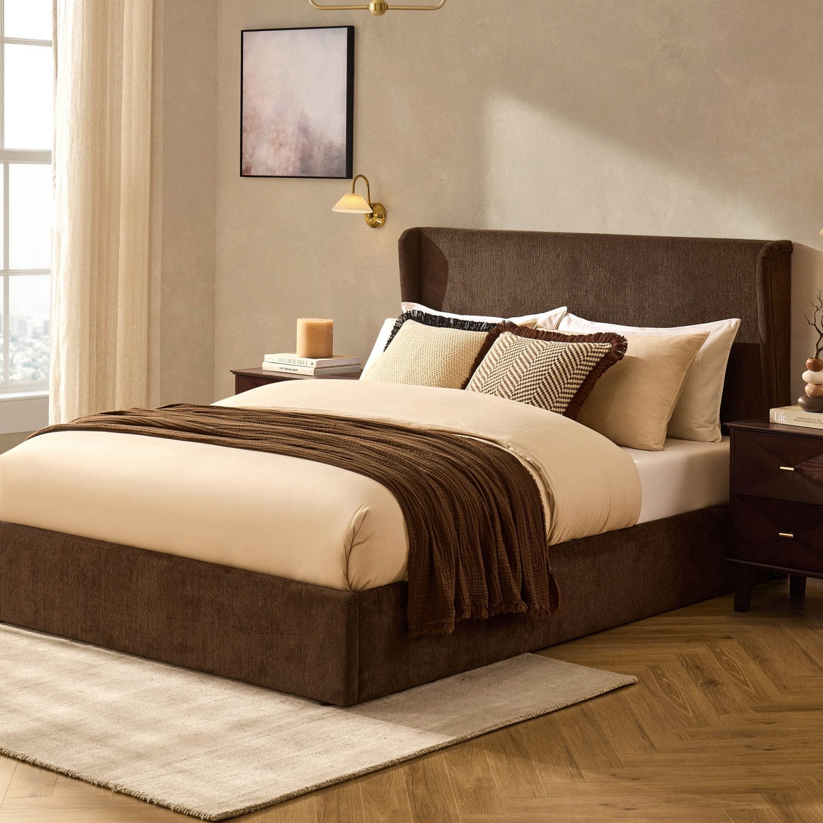 LiomoraBerkeley Ottoman Storage Bed - Textured Cappuccino - Image 5