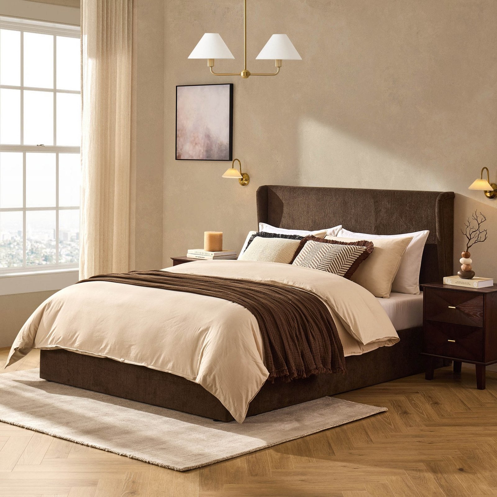 LiomoraBerkeley Ottoman Storage Bed - Textured Cappuccino - Image 4