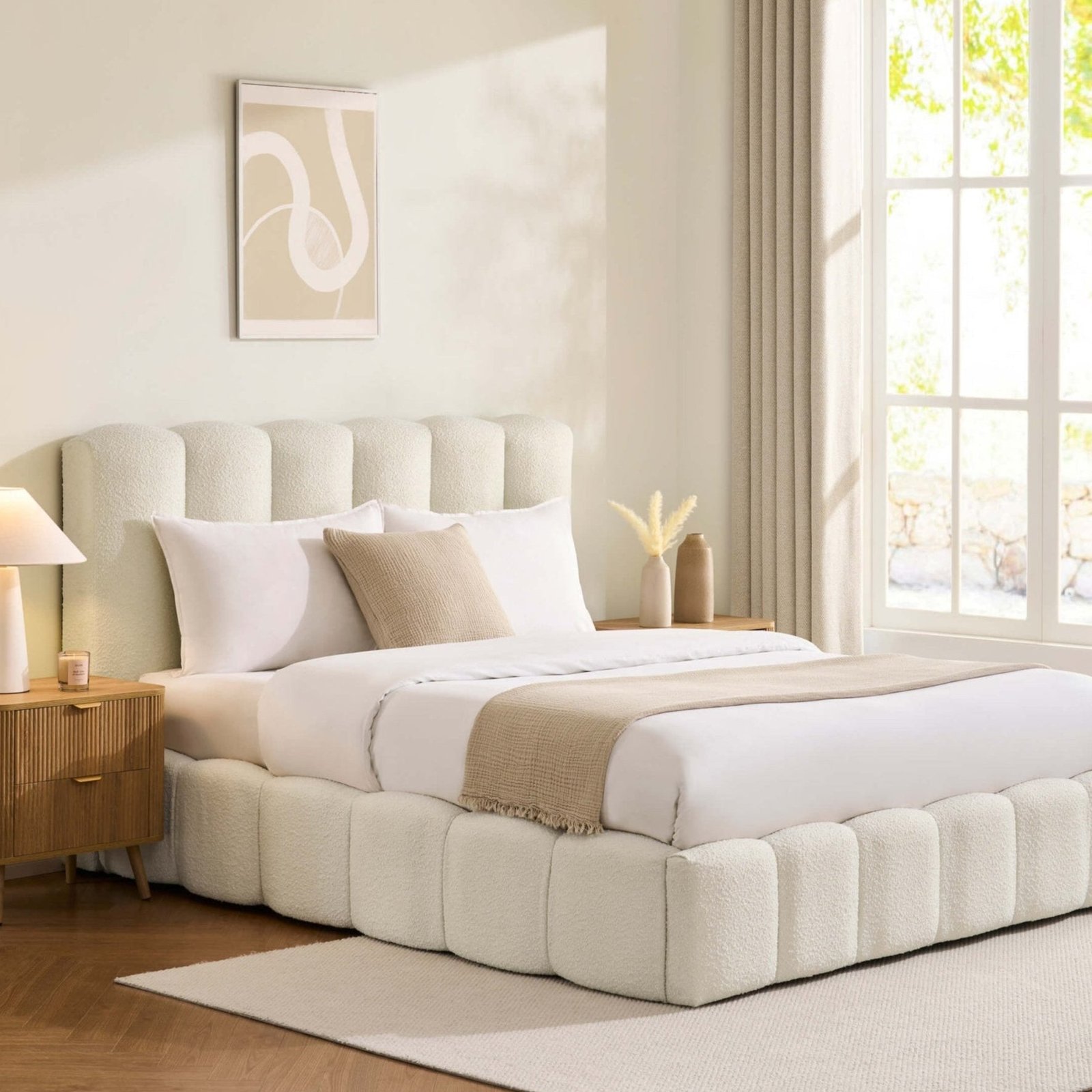 LiomoraCheshire Boucle Ottoman Storage Bed - Off White