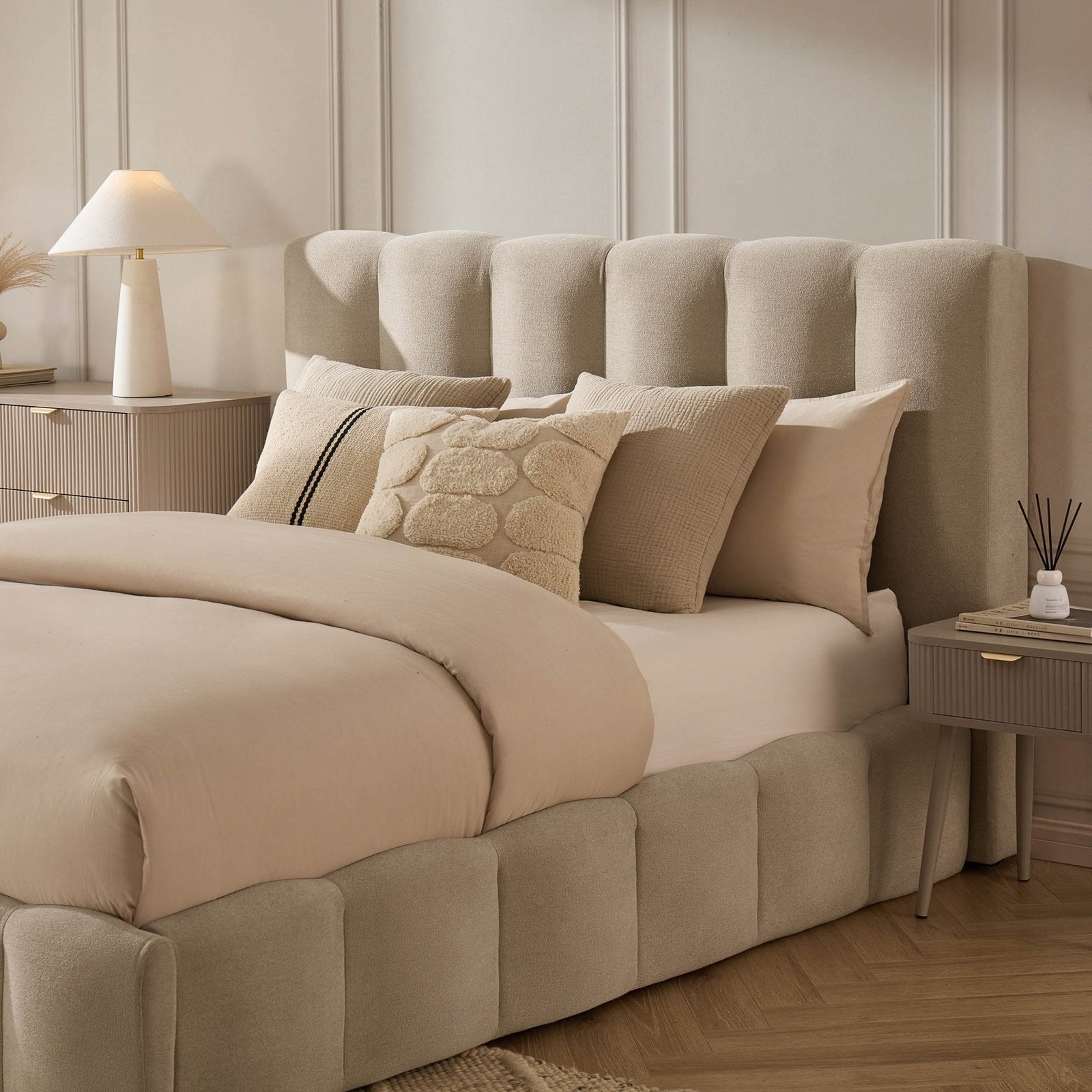 LiomoraCheshire Ottoman Storage Bed - Chenille Oatmeal - Image 7