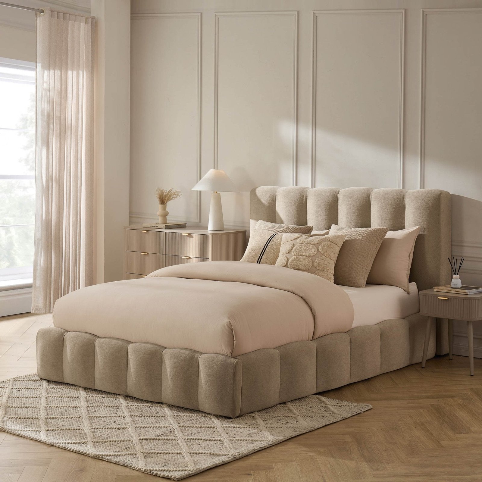 LiomoraCheshire Ottoman Storage Bed - Chenille Oatmeal - Image 4