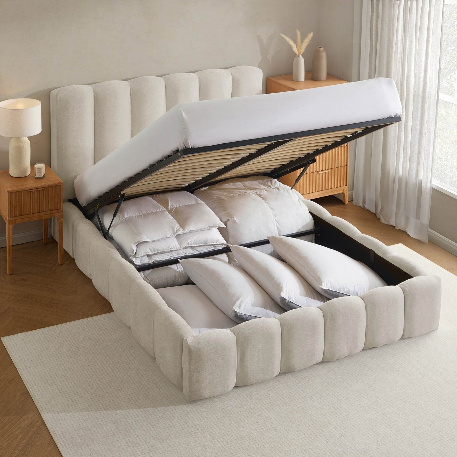 LiomoraCheshire Ottoman Storage Bed - Ivory - Image 8