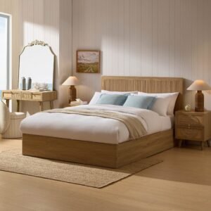 LiomoraHattie Ottoman Storage Bed - Light Wood
