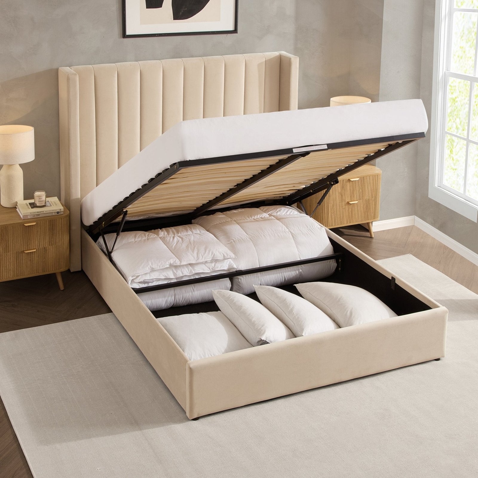 LiomoraMadison Ottoman Storage Bed - Ecru - Image 5