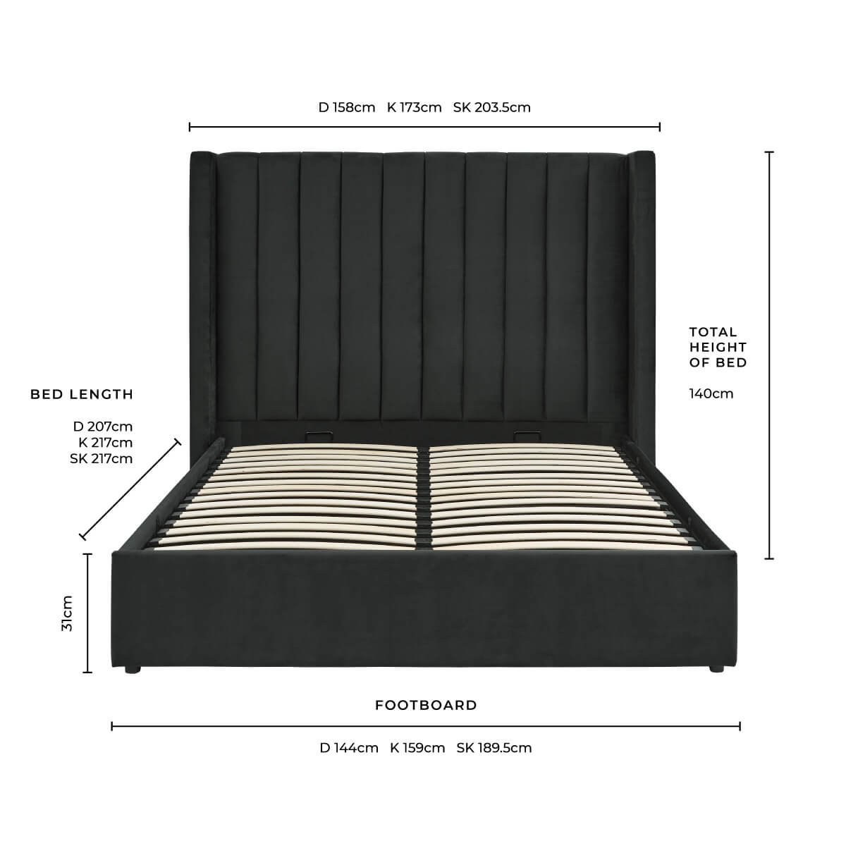 LiomoraMadison Ottoman Storage Bed - Ink - Image 12