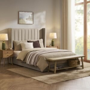 LiomoraMadison Ottoman Storage Bed - Oatmeal