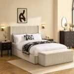 LiomoraMelrose Ottoman Storage Bed - Chenille Ivory