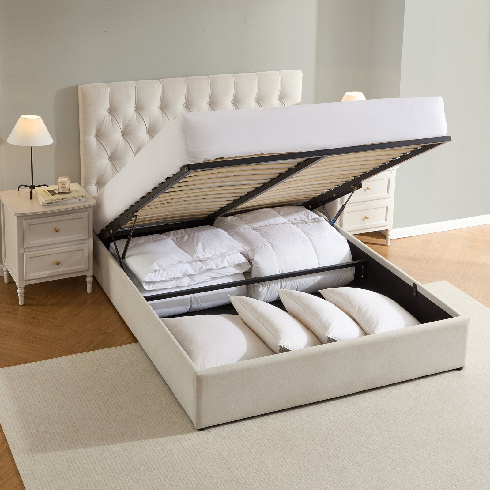 LiomoraMiddleton Ottoman Storage Bed - Natural - Image 7