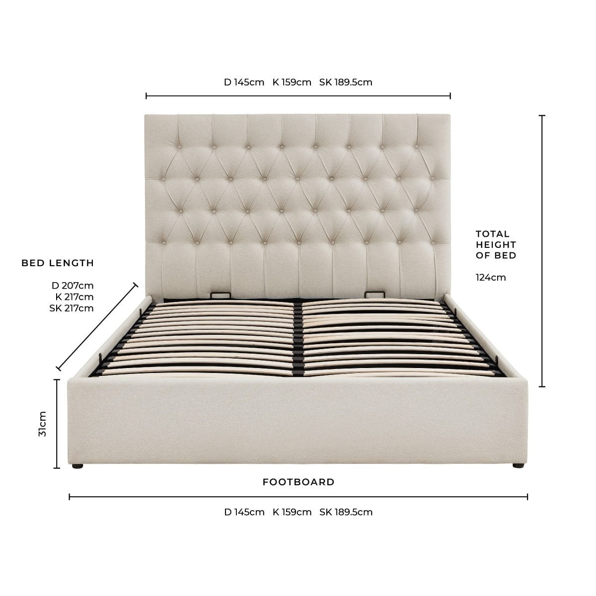 LiomoraMiddleton Ottoman Storage Bed - Natural - Image 15