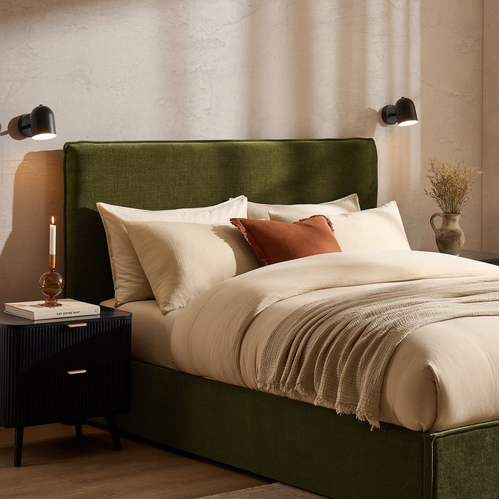 LiomoraOslo Ottoman Storage Bed - Chenille Olive - Image 5