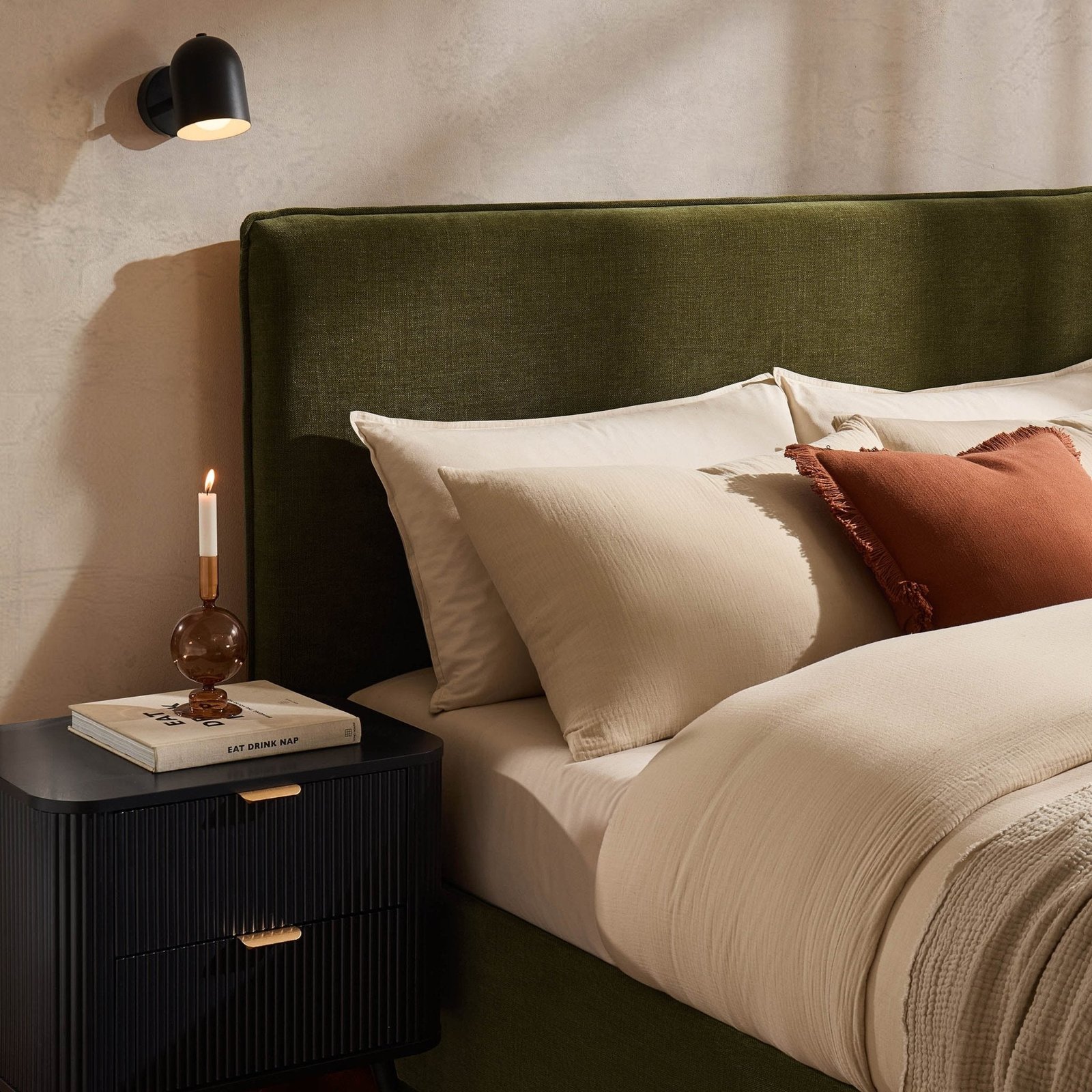 LiomoraOslo Ottoman Storage Bed - Chenille Olive - Image 8