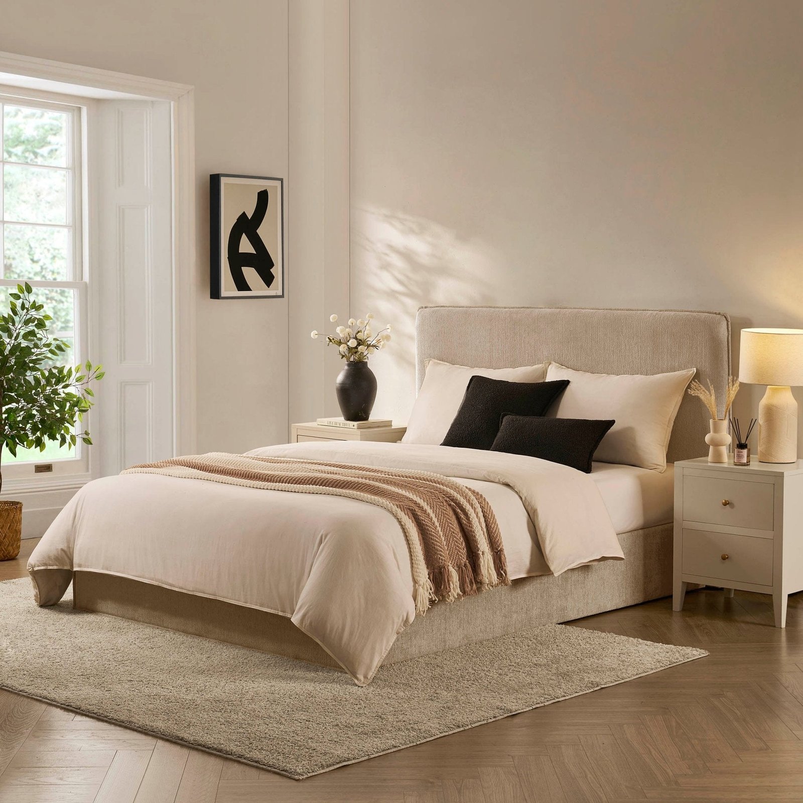 LiomoraOslo Ottoman Storage Bed - Textured Oatmeal