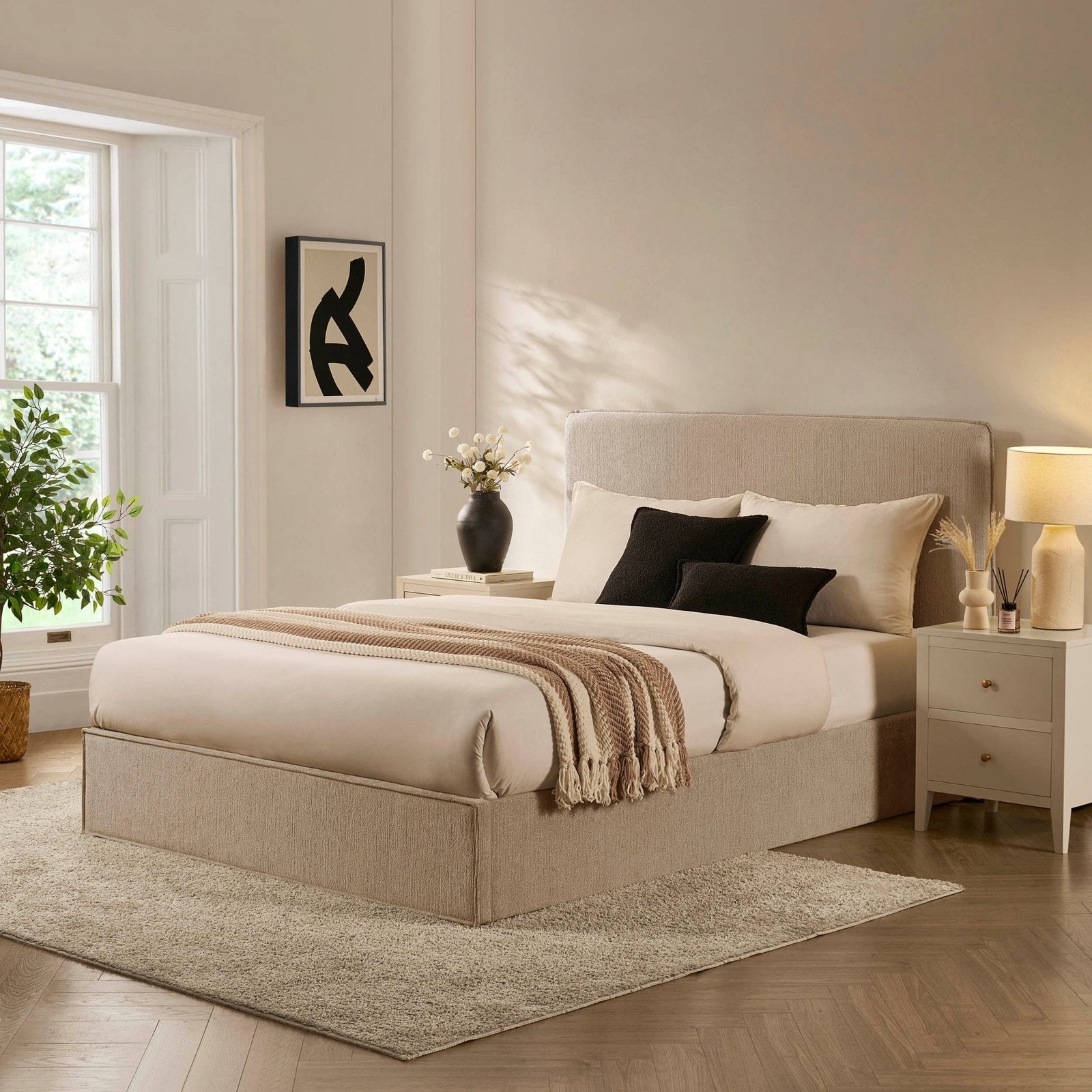 LiomoraOslo Ottoman Storage Bed - Textured Oatmeal - Image 4
