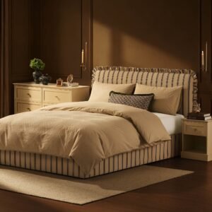 LiomoraRiva Ottoman Storage Bed - Blue Stripe