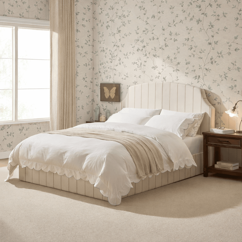 LiomoraSurrey Ottoman Storage Bed - Thin Natural Stripe