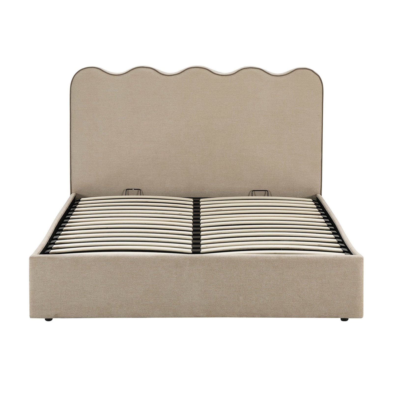 LiomoraWavy Ottoman Storage Bed - Chenille Oatmeal - Image 8