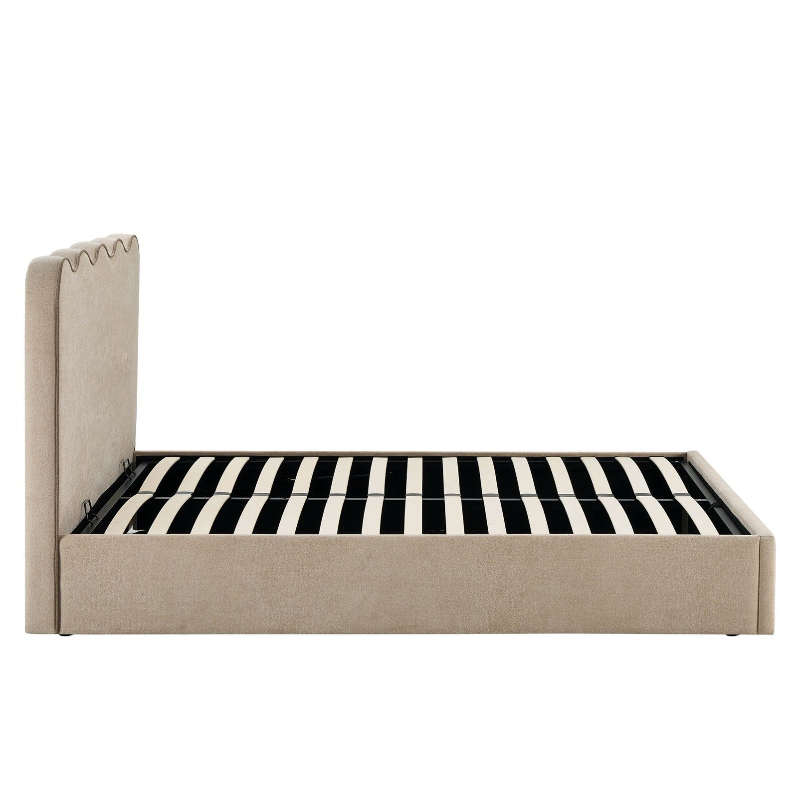 LiomoraWavy Ottoman Storage Bed - Chenille Oatmeal - Image 9