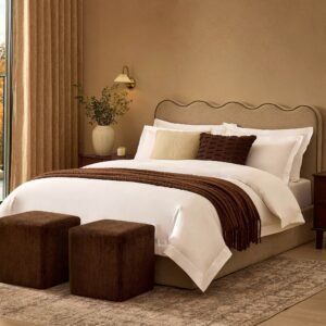LiomoraWavy Ottoman Storage Bed - Chenille Oatmeal