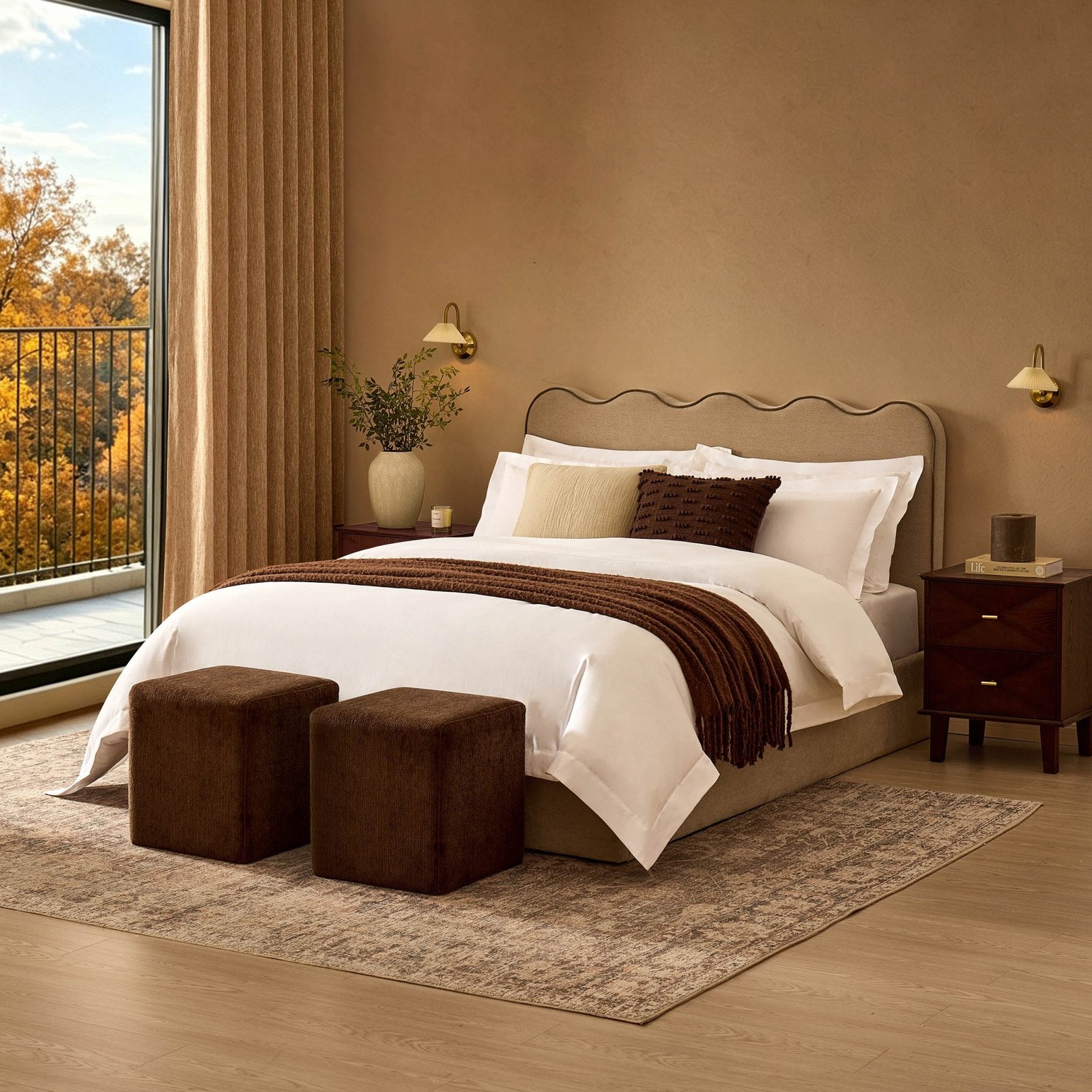 LiomoraWavy Ottoman Storage Bed - Chenille Oatmeal - Image 3