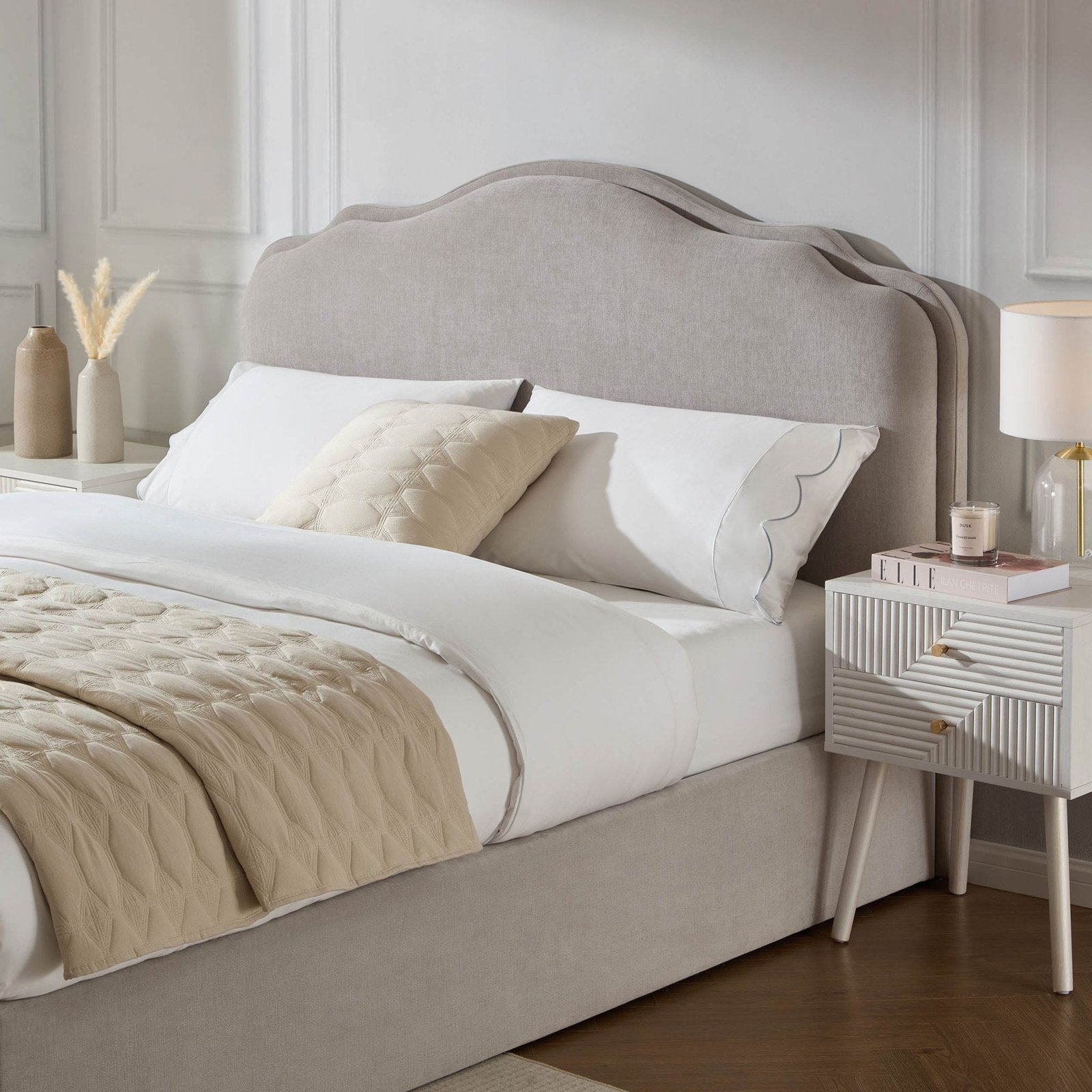 LiomoraWiltshire Chenille Ottoman Storage Bed - Light Grey - Image 4