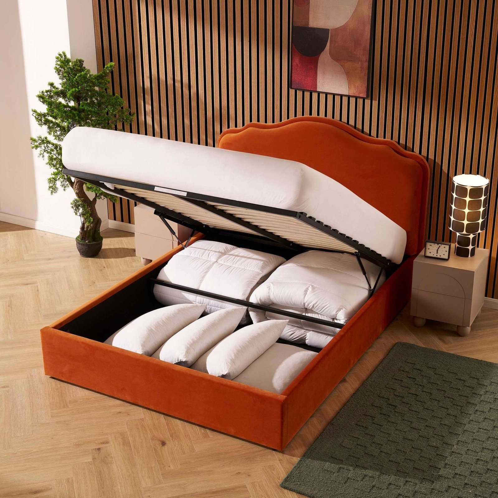 LiomoraWiltshire Ottoman Storage Bed - Bright Orange - Image 6