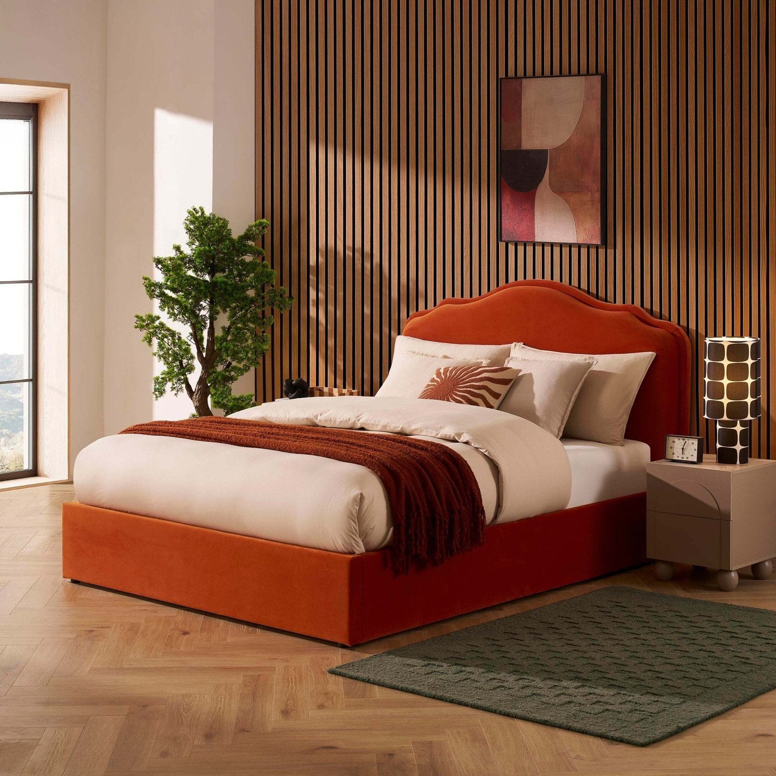 LiomoraWiltshire Ottoman Storage Bed - Bright Orange