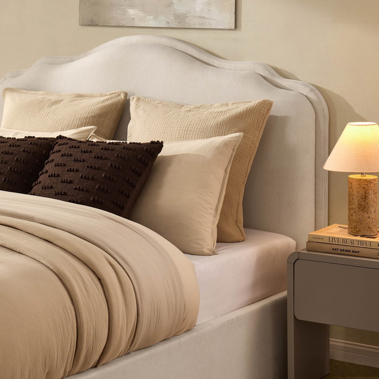 LiomoraWiltshire Ottoman Storage Bed - Cream Linen - Image 8