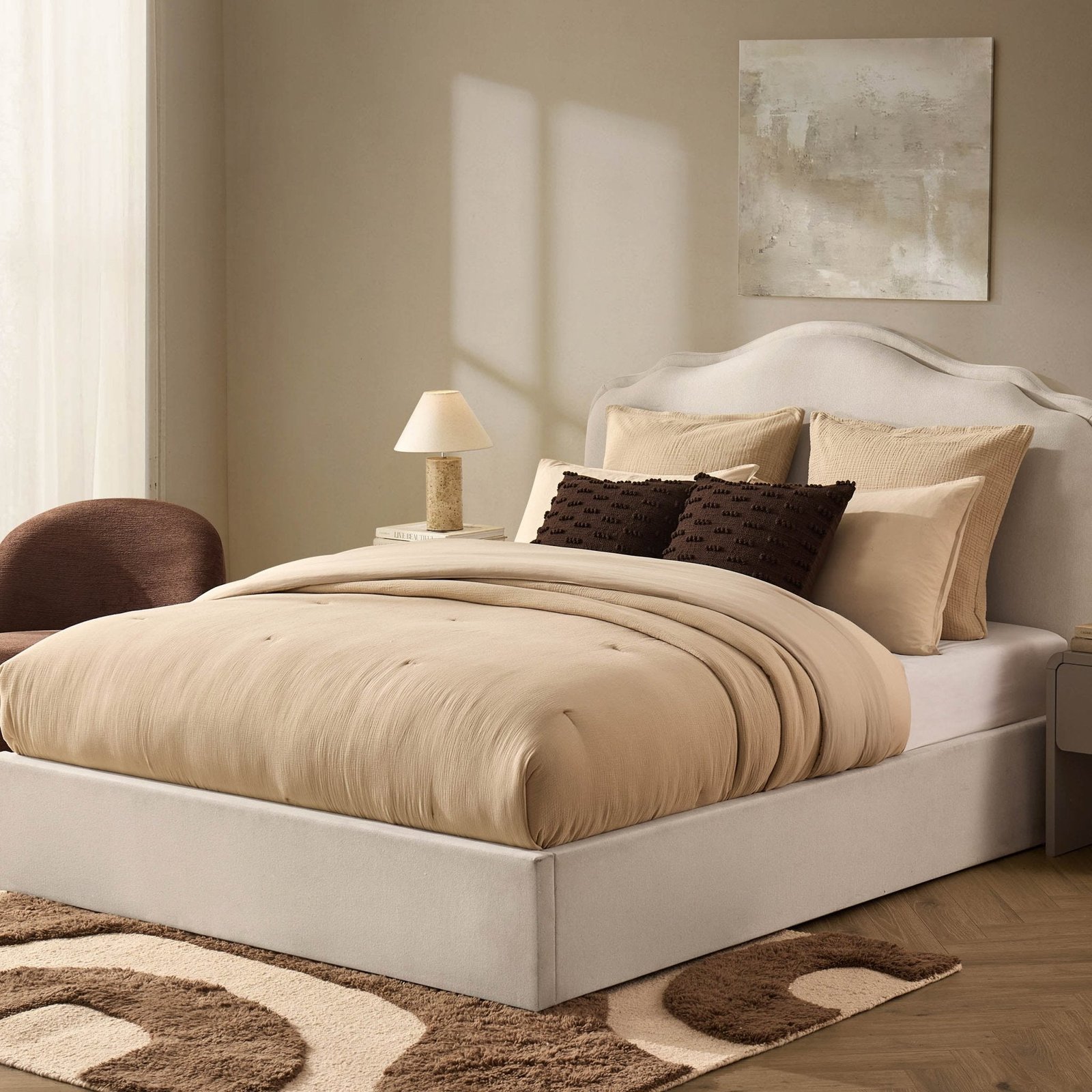LiomoraWiltshire Ottoman Storage Bed - Cream Linen - Image 5
