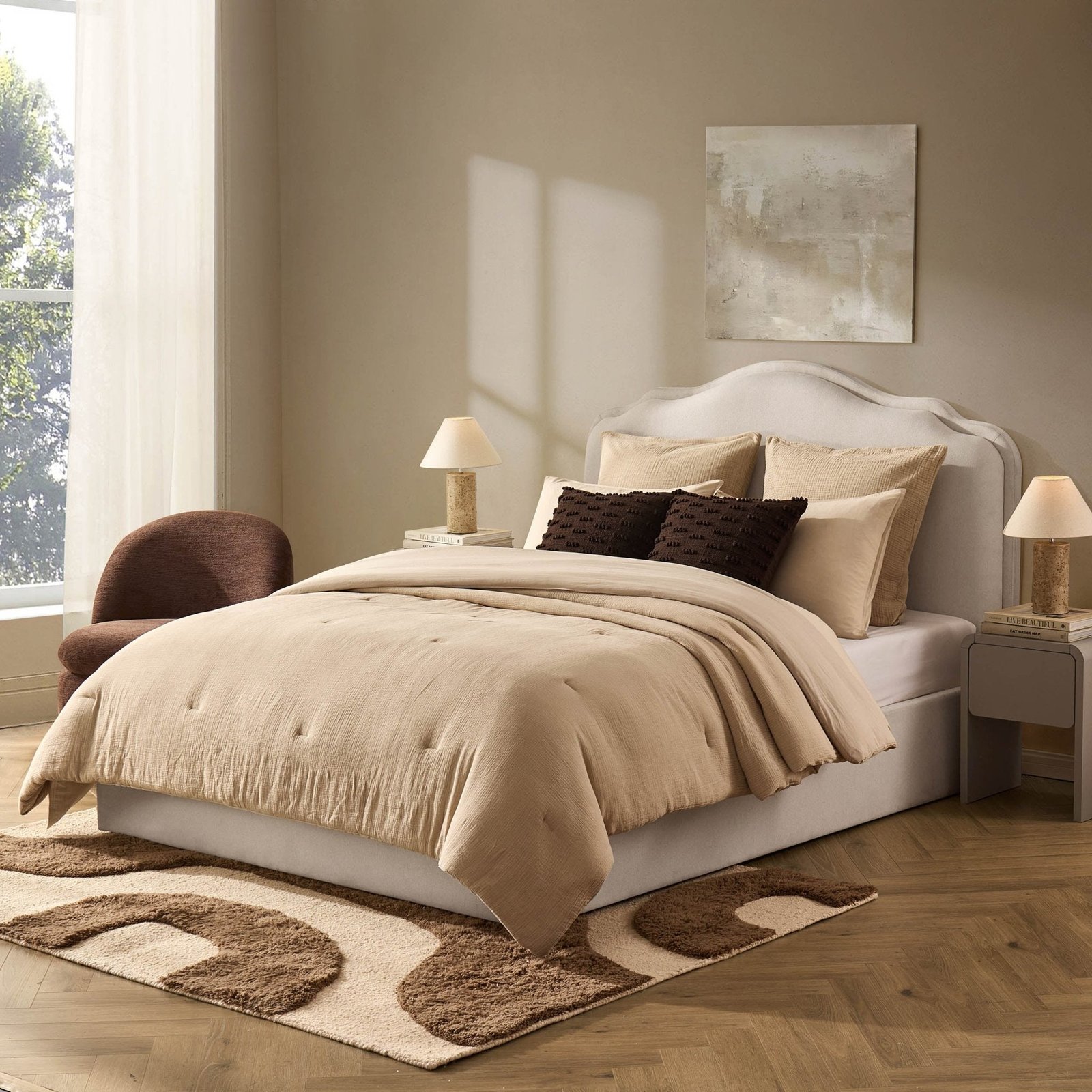 LiomoraWiltshire Ottoman Storage Bed - Cream Linen - Image 3