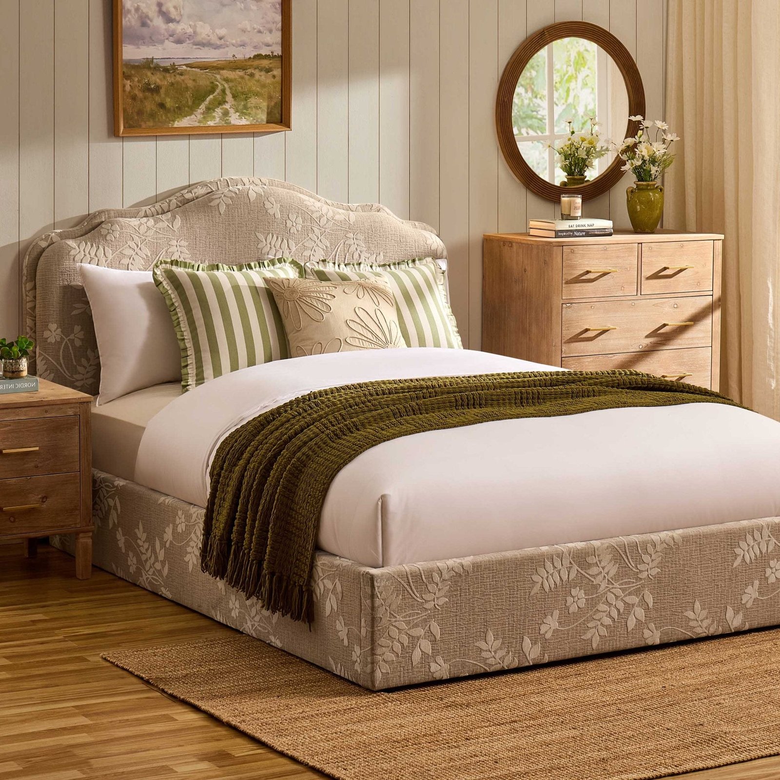 LiomoraWiltshire Ottoman Storage Bed - Jacquard Floral - Image 4