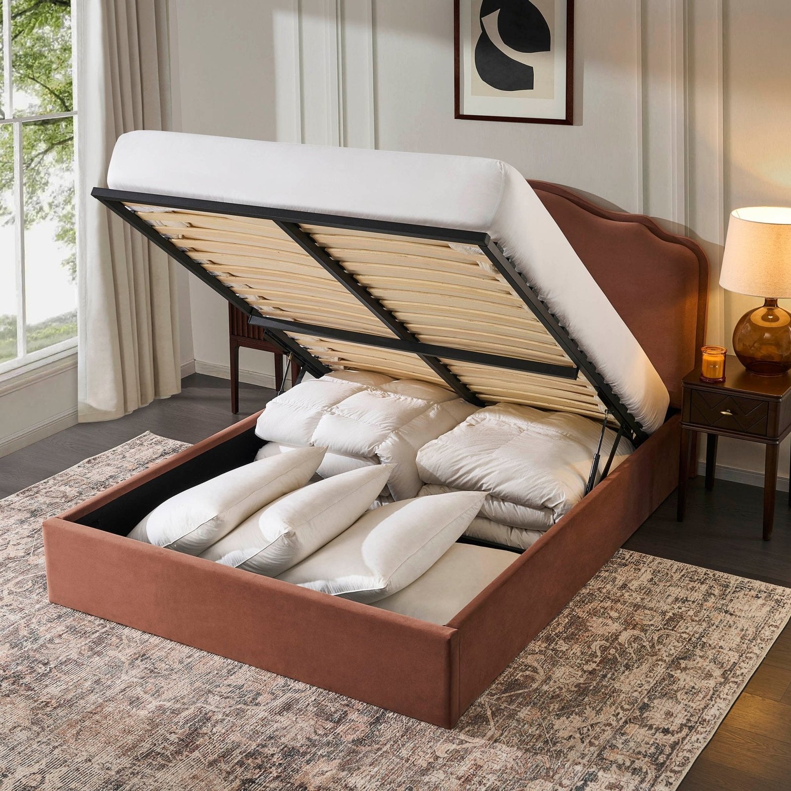 LiomoraWiltshire Ottoman Storage Bed - Mauve - Image 6